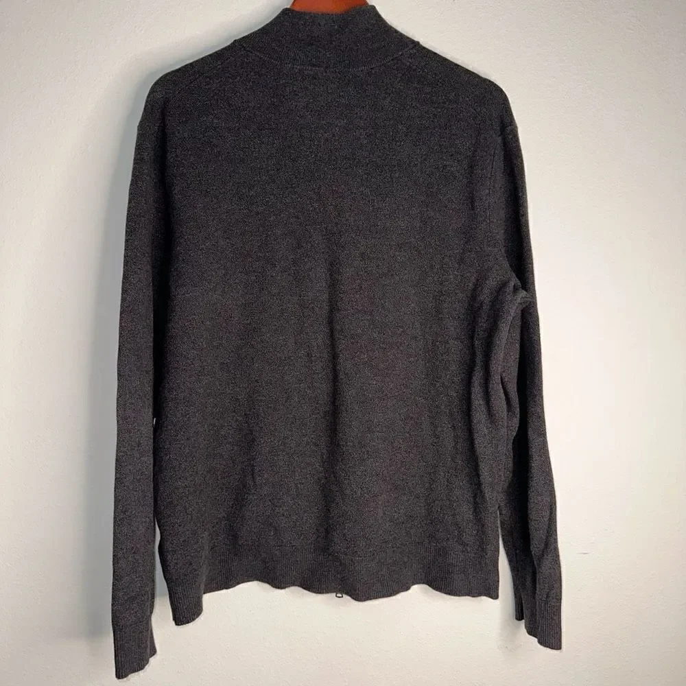 Banana Republic Mens Gray‎ Supima Cotton Full Zip Jacket Knit Modern Minimalist